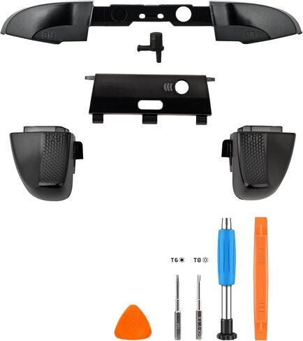 TOMSIN LB RB Bumper Button Replacement Kit for Xbox Elite Series 2 Controller, Shoulder Trigger Button Parts with Bluetooth Button and Tools(Black) in Saudi Arabia