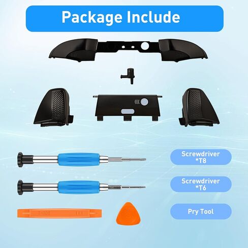 TOMSIN LB RB Bumper Button Replacement Kit for Xbox Elite Series 2 Controller, Shoulder Trigger Button Parts with Bluetooth Button and Tools(Black) in Saudi Arabia