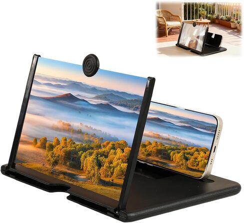 Screen Magnifier Version,3D HD Mobile Phone Magnifier Screen for Movies,Videos and Gaming,Foldable Screens Amplifier Stand,Compatible with All Smartphones (12 inch) in Saudi Arabia