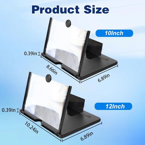 Screen Magnifier Version,3D HD Mobile Phone Magnifier Screen for Movies,Videos and Gaming,Foldable Screens Amplifier Stand,Compatible with All Smartphones (12 inch) in Saudi Arabia