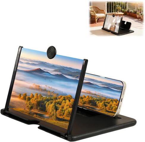 Screen Magnifier Version,3D HD Mobile Phone Magnifier Screen for Movies,Videos and Gaming,Foldable Screens Amplifier Stand,Compatible with All Smartphones (12 inch) in Saudi Arabia