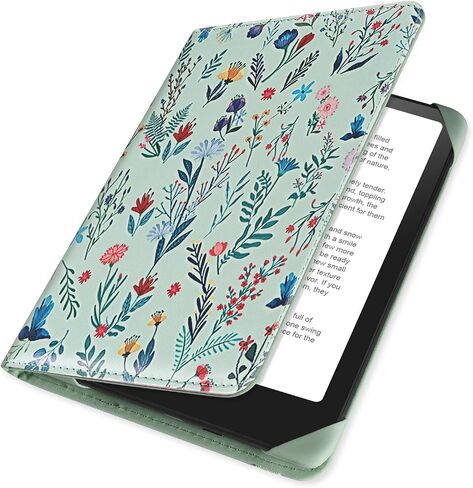 Universal Case for 6 inch Kindle eReader Compatible with Paperwhite(2015/2018)/Pocketbook and Tolino/Kobo Clara HD,6" eReader Protective Case Cover Elastic Rope,White Flowers in Saudi Arabia