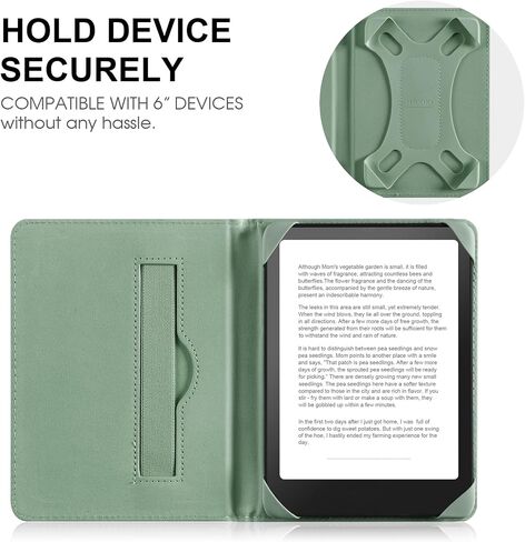 Universal Case for 6 inch Kindle eReader Compatible with Paperwhite(2015/2018)/Pocketbook and Tolino/Kobo Clara HD,6" eReader Protective Case Cover Elastic Rope,White Flowers in Saudi Arabia