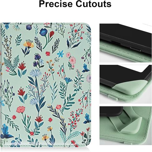 Universal Case for 6 inch Kindle eReader Compatible with Paperwhite(2015/2018)/Pocketbook and Tolino/Kobo Clara HD,6" eReader Protective Case Cover Elastic Rope,White Flowers in Saudi Arabia