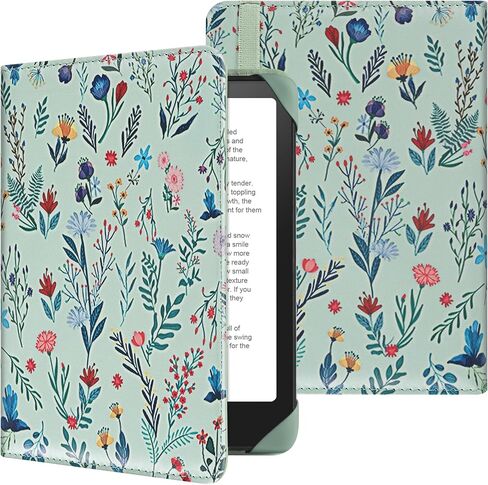 Universal Case for 6 inch Kindle eReader Compatible with Paperwhite(2015/2018)/Pocketbook and Tolino/Kobo Clara HD,6" eReader Protective Case Cover Elastic Rope,White Flowers in Saudi Arabia