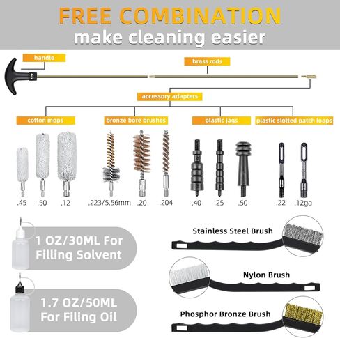 Gun Cleaning Kit for All Caliber Rifles,Pistol,Handgun,Shotgun,Universal Gun Cleaning Kit for .223/5.56 .308 7.62 9mm All Cal, Gun Accessories for Men in Saudi Arabia