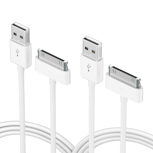 كابل شحن USB 30 دبوس معتمد من Apple من Sarmert، سلك شحن USB مزامنة 4.0 قدم متوافق مع iPhone 4 4s 3G 3GS iPad 1 2 3 iPod Touch Nano White (1 قطعة) in Kuwait