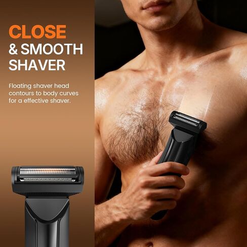 Body Hair Trimmer for Men Pubic Hair Trimmer - Wet/Dry Ball Trimmer with Ceramic Blade, Rechargeable Body Groomer for Men with Standing Recharge Dock, Cordless Groin Hair Trimmer for Men Manscaping in Saudi Arabia