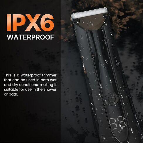 Body Hair Trimmer for Men Pubic Hair Trimmer - Wet/Dry Ball Trimmer with Ceramic Blade, Rechargeable Body Groomer for Men with Standing Recharge Dock, Cordless Groin Hair Trimmer for Men Manscaping in Saudi Arabia