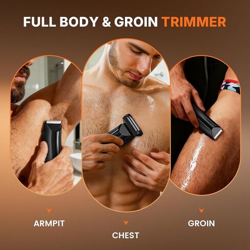 Body Hair Trimmer for Men Pubic Hair Trimmer - Wet/Dry Ball Trimmer with Ceramic Blade, Rechargeable Body Groomer for Men with Standing Recharge Dock, Cordless Groin Hair Trimmer for Men Manscaping in Saudi Arabia