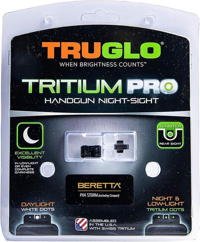 TruGlo Tritium Pro Glow in The Dark Gun Handgun Glock Pistol Laser Sight Accessories with Rear Colors for Beretta PX4 Storm and Green Light (3 Pack) in Saudi Arabia