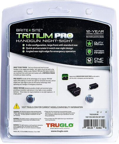 TruGlo Tritium Pro Glow in The Dark Gun Handgun Glock Pistol Laser Sight Accessories with Rear Colors for Beretta PX4 Storm and Green Light (3 Pack) in Saudi Arabia