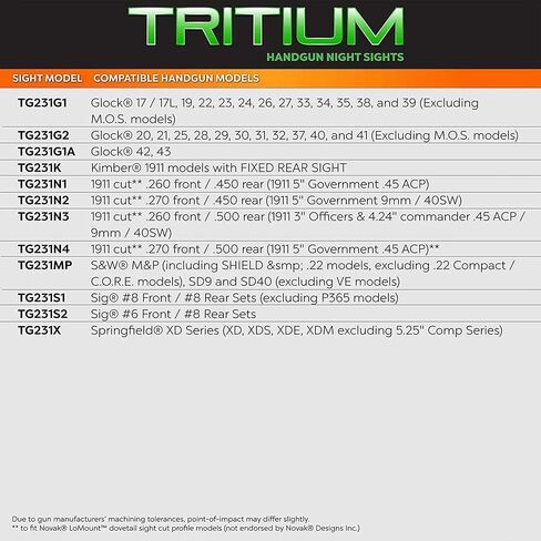TruGlo Tritium يتوهج في الظلام مسدس بصري مع نقطة خضراء وبيضاء انتقالية لمسدسات سلسلة Smith & Wesson M&P، أسود (3 عبوات) in Saudi Arabia