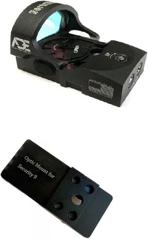 Ade Advanced Optics BERTRILLIUM RD3-013 جهاز رؤية منعكس للنقطة الحمراء + لوحة تثبيت بصرية لمسدس Ruger Security 9 + لوحة تركيب Picatinny قياسية in Saudi Arabia