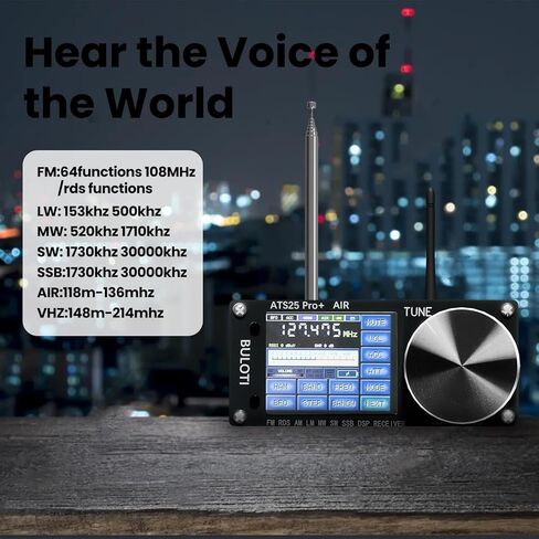 ATS25pro+ AIR Radio Portable AM FM, Bluetooth WiFi Radio AIR Band, FM SW SSB MW LW AIR SDR Aviation Band Receiver, Shortwave Radio for Home, Indoor, Outdoor, Travel, Camping, Climbing in Saudi Arabia