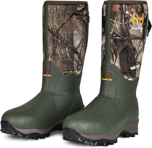 Hunting Boots for Men with 800g Insulation, Waterproof Rubber Cold-Weather Boots with 6mm Neoprene, Steel Shank & Anti-Slip Sole for Hunting and Working in Saudi Arabia