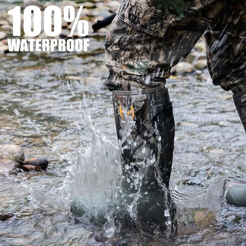 Hunting Boots for Men with 800g Insulation, Waterproof Rubber Cold-Weather Boots with 6mm Neoprene, Steel Shank & Anti-Slip Sole for Hunting and Working in Saudi Arabia