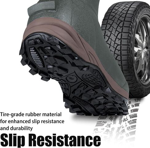 Hunting Boots for Men with 800g Insulation, Waterproof Rubber Cold-Weather Boots with 6mm Neoprene, Steel Shank & Anti-Slip Sole for Hunting and Working in Saudi Arabia