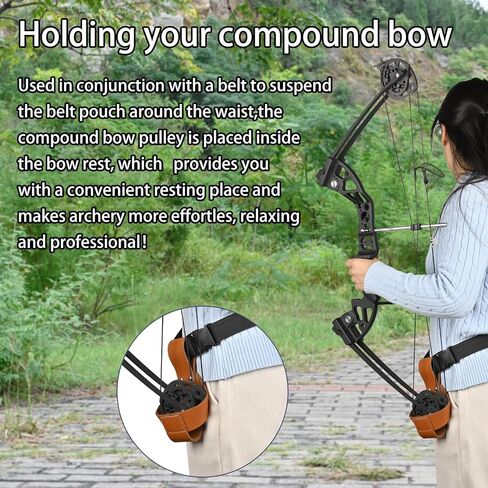 SPG Compound Bow Belt Holder - Archery Bow Holder bag with Adjustable Belt for Holding Up Bows Waist Compound Bow Pouch Hunting Shooting Practice Accessories in Kuwait