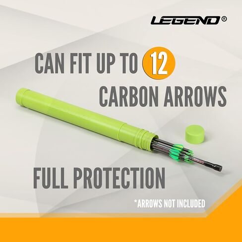 حافظة أنبوبية من Legend Arrow - حامل قابل للتعديل للصيد وإطلاق النار على الأهداف - تصميم قابل للتمديد - تتضمن فواصل واقية من إسفنج EVA - مخزن للرماية لـ 12 سهمًا من الكربون in Kuwait