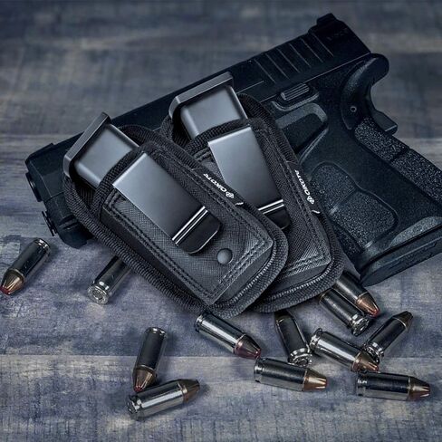 2 حزمة مجلة عالمية IWB الحقيبة المخفية تحمل 9 مم .40 .45 .380 .357، ماج الحافظة لS & W M & P Sig Sauer Ruger Glock، يناسب أي 7 10 15 مقاطع مستديرة جميع المسدسات، مسدس ذخيرة مسدس الذخيرة الحافظات in Kuwait