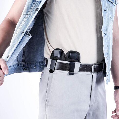 2 حزمة مجلة عالمية IWB الحقيبة المخفية تحمل 9 مم .40 .45 .380 .357، ماج الحافظة لS & W M & P Sig Sauer Ruger Glock، يناسب أي 7 10 15 مقاطع مستديرة جميع المسدسات، مسدس ذخيرة مسدس الذخيرة الحافظات in Kuwait