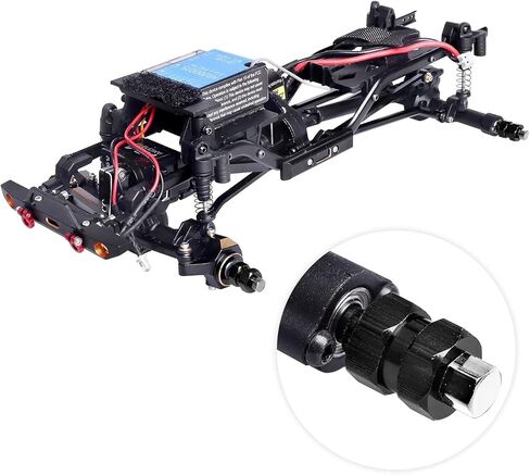 AllinRC Extended Wheel Hubs 7mm Hex Extension & Cross Wrench Upgrades for Axial SCX24 1/24 RC Crawler Car (Red) in Saudi Arabia