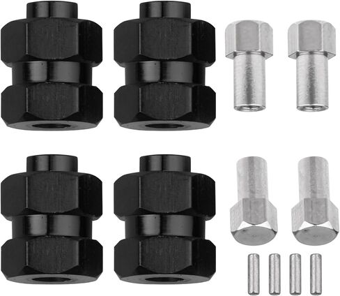 AllinRC Extended Wheel Hubs 7mm Hex Extension & Cross Wrench Upgrades for Axial SCX24 1/24 RC Crawler Car (Red) in Saudi Arabia