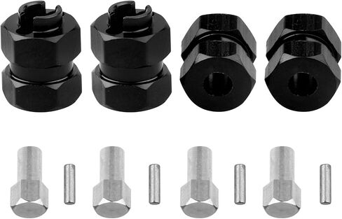 AllinRC Extended Wheel Hubs 7mm Hex Extension & Cross Wrench Upgrades for Axial SCX24 1/24 RC Crawler Car (Red) in Saudi Arabia