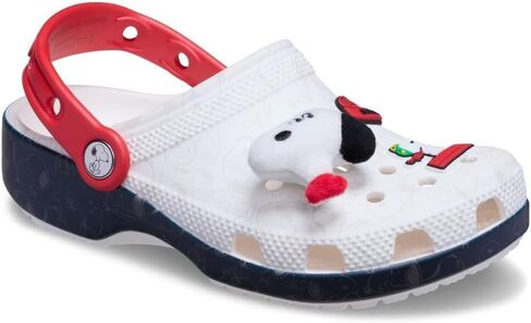 Crocs Unisex Classic Peanuts Snoopy Clogs, White/Multi, 8 US Men in Saudi Arabia
