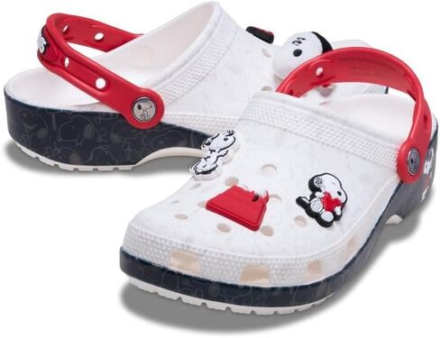 Crocs Unisex Classic Peanuts Snoopy Clogs, White/Multi, 8 US Men in Saudi Arabia