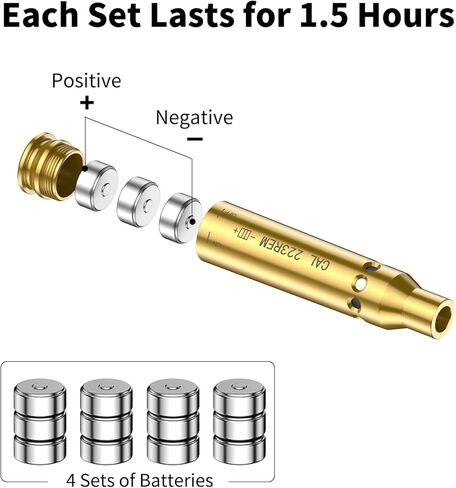 223/243 .308/30-06/25-06/270 كال ليزر أحمر تتحمل البصر تتحمل البصر التبديل تصميم نقطة حمراء Boresighter مع البطاريات in Kuwait