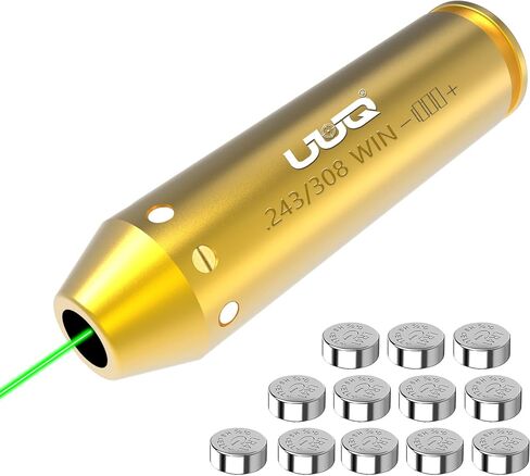 UUQ Red/Green Laser Bore Sight 9mm/.223Rem/5.56Nato Cal/.243 308/12 Gague Boresighter Red/Green Dot Beam Bore Sighter for Pistol Shotgun Rifle in Saudi Arabia