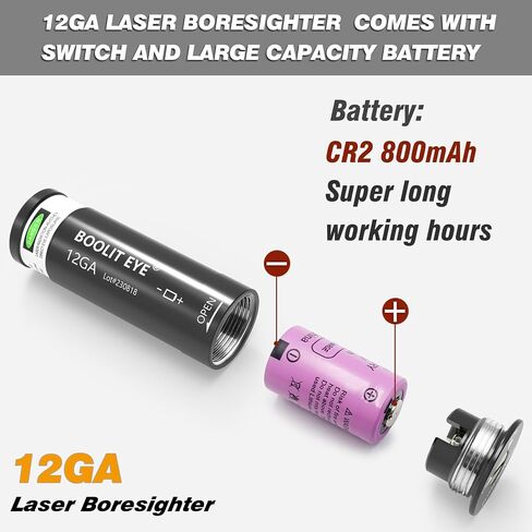 يأتي جهاز Boresighter بالليزر باللون الأحمر/الأخضر 12GA مزودًا بمفتاح وبطارية ذات سعة كبيرة in Saudi Arabia