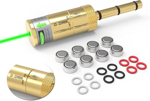 Laser Bore Sight for .22LR/223/.17HMR/.177 Cal/ 9MM/.38SPL/.380 Cal, End Barrel Bore Laser Boresighter with Switch Function Easy to Use in Saudi Arabia