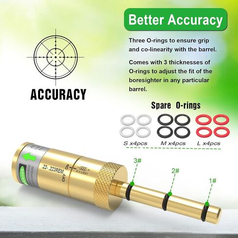 Laser Bore Sight for .22LR/223/.17HMR/.177 Cal/ 9MM/.38SPL/.380 Cal, End Barrel Bore Laser Boresighter with Switch Function Easy to Use in Saudi Arabia