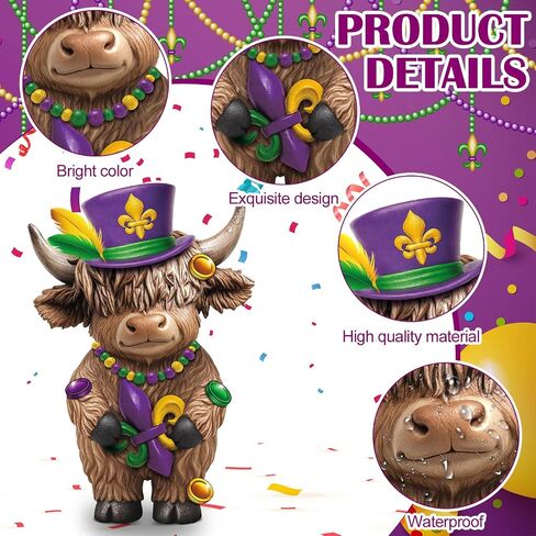 Thyle 2 Pcs Halloween Highland Cow Figurines Pumpkin Skull Candy Corn Highland Cow Gnomes Scottish Resin Statue Calf Lovers Gifts for Halloween Home Garden Kitchen Office Tiered Tray Table Decor in Saudi Arabia