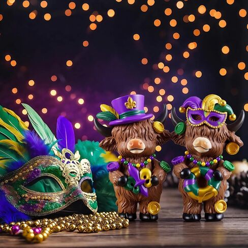 Thyle 2 Pcs Halloween Highland Cow Figurines Pumpkin Skull Candy Corn Highland Cow Gnomes Scottish Resin Statue Calf Lovers Gifts for Halloween Home Garden Kitchen Office Tiered Tray Table Decor in Saudi Arabia