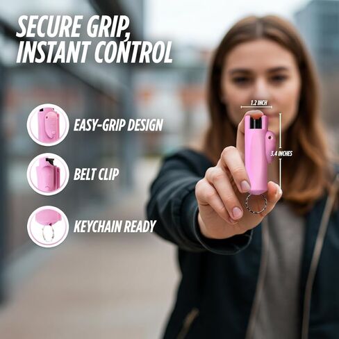 Guard Dog Security Pepper Spray للدفاع عن النفس للنساء والرجال، OC Spray، سلسلة مفاتيح AccuFire الوحيدة في العالم بالليزر لرذاذ الفلفل مع مشبك حزام للوصول السريع، نطاق 16 قدم in Kuwait