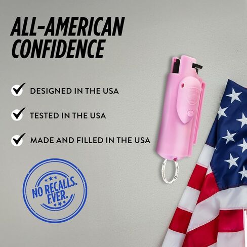 Guard Dog Security Pepper Spray للدفاع عن النفس للنساء والرجال، OC Spray، سلسلة مفاتيح AccuFire الوحيدة في العالم بالليزر لرذاذ الفلفل مع مشبك حزام للوصول السريع، نطاق 16 قدم in Kuwait