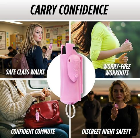 Guard Dog Security Pepper Spray للدفاع عن النفس للنساء والرجال، OC Spray، سلسلة مفاتيح AccuFire الوحيدة في العالم بالليزر لرذاذ الفلفل مع مشبك حزام للوصول السريع، نطاق 16 قدم in Kuwait