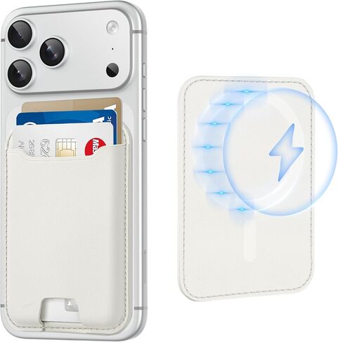 TopMade لمحفظة Magsafe، أقوى حامل بطاقات مغناطيسية لسلسلة iPhone 17 وiPhone 16/15/14/13/12، محفظة هاتف مغناطيسية جلدية مع مغناطيس قوي، حجب RFID، تناسب 4 بطاقات، أبيض حليبي in Saudi Arabia