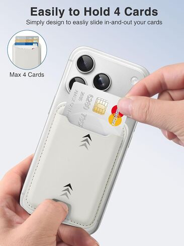 TopMade لمحفظة Magsafe، أقوى حامل بطاقات مغناطيسية لسلسلة iPhone 17 وiPhone 16/15/14/13/12، محفظة هاتف مغناطيسية جلدية مع مغناطيس قوي، حجب RFID، تناسب 4 بطاقات، أبيض حليبي in Saudi Arabia