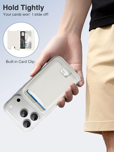 TopMade لمحفظة Magsafe، أقوى حامل بطاقات مغناطيسية لسلسلة iPhone 17 وiPhone 16/15/14/13/12، محفظة هاتف مغناطيسية جلدية مع مغناطيس قوي، حجب RFID، تناسب 4 بطاقات، أبيض حليبي in Saudi Arabia