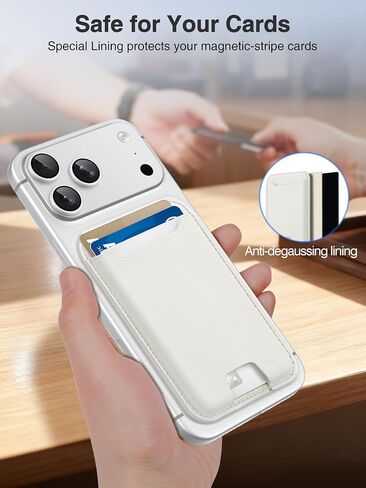 TopMade لمحفظة Magsafe، أقوى حامل بطاقات مغناطيسية لسلسلة iPhone 17 وiPhone 16/15/14/13/12، محفظة هاتف مغناطيسية جلدية مع مغناطيس قوي، حجب RFID، تناسب 4 بطاقات، أبيض حليبي in Saudi Arabia