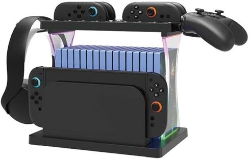 حامل تخزين لوحدة التحكم Switch2 لحامل وحدة التحكم NS2، وشماعة سماعة الشاحن، وتخزين بطاقة الألعاب مع ضوء RGB in Kuwait