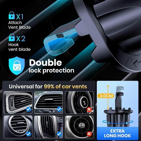 Car Phone Holder for Ford Galaxy II 2006 2007 2008 2009 2010, 360 Degree Rotatable for Car Air Vent, Car Accessory in Saudi Arabia
