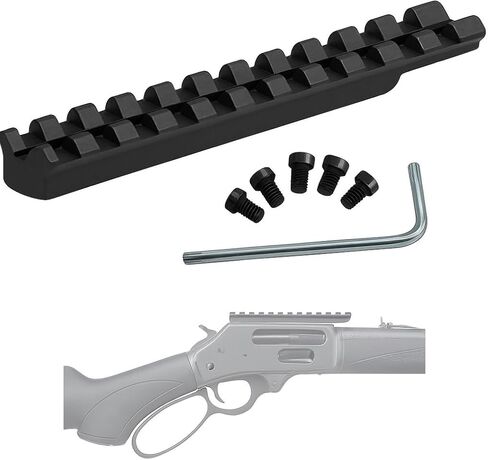 Gotical 4" Over Length Scope Picatinny Rail Mount for Henry Big Boy Rifles, Aluminum Construction Matte Black Anodizing, 20 in/lbs Mounting Hardware #8-40 X 1/4 Screws and Wrench Included in Saudi Arabia