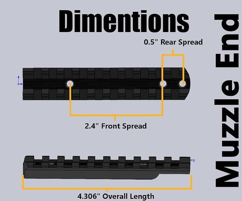 Gotical 4" Over Length Scope Picatinny Rail Mount for Henry Big Boy Rifles, Aluminum Construction Matte Black Anodizing, 20 in/lbs Mounting Hardware #8-40 X 1/4 Screws and Wrench Included in Saudi Arabia