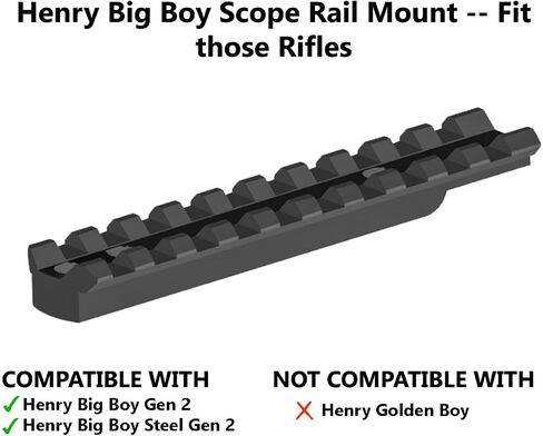 Gotical 4" Over Length Scope Picatinny Rail Mount for Henry Big Boy Rifles, Aluminum Construction Matte Black Anodizing, 20 in/lbs Mounting Hardware #8-40 X 1/4 Screws and Wrench Included in Saudi Arabia